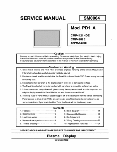 HITACHI CMP4202E SERVICE MANUAL
